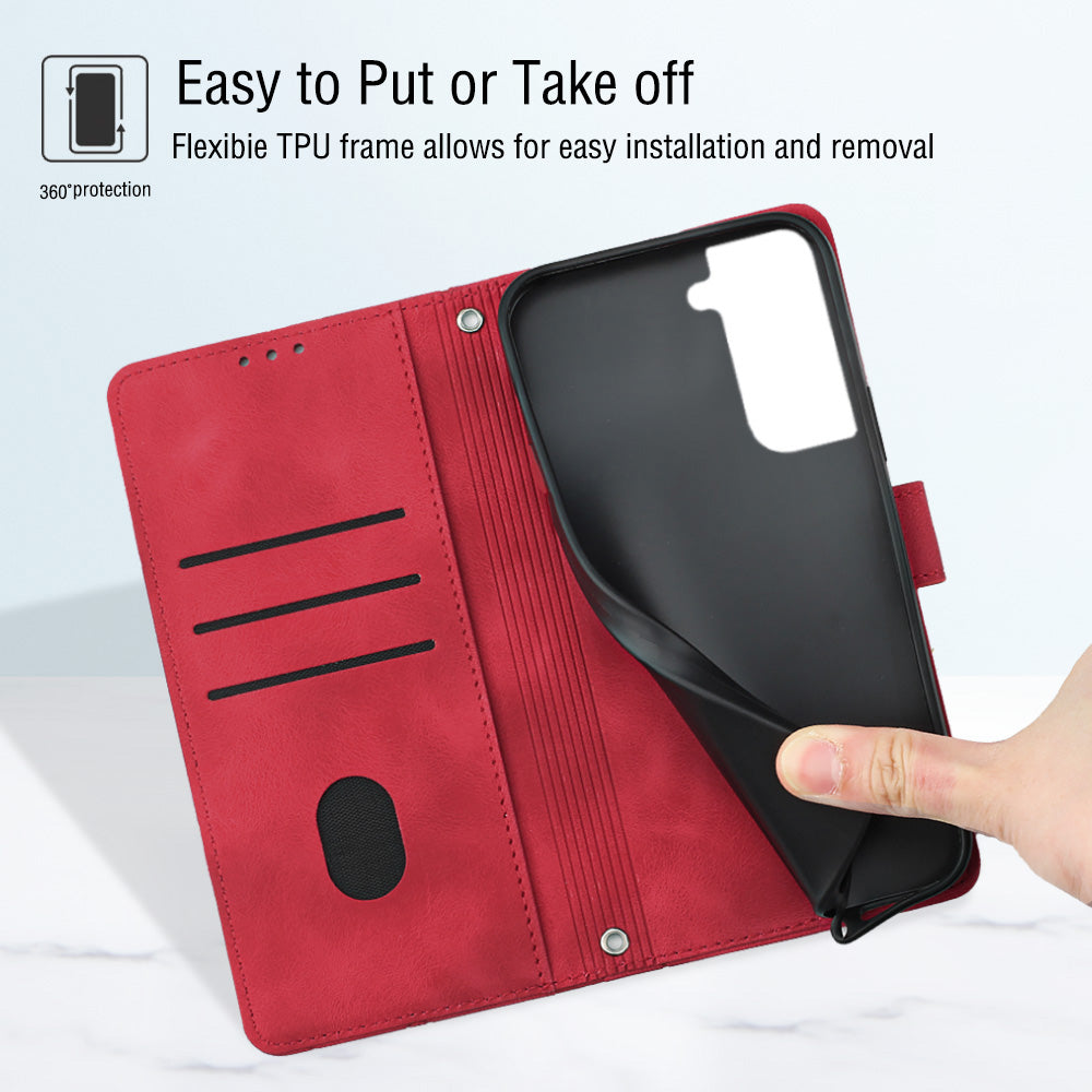 Protective Phone Cover For Samsung Galaxy S23 PT005 YB Imprinting Series-6 Skin Touch Leather Flip Wallet Case Protective Phone Cover For Samsung Galaxy S23 PT005 YB Imprinting Series-6 Skin Touch Leather Flip Wallet Case